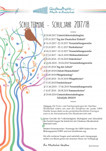 Schultermine Schuljahr 2017/2018 - GlasHaus Musikschule Detmold